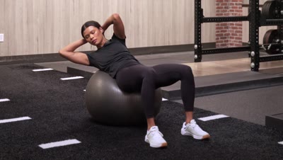 Stability Ball Oblique Crunch