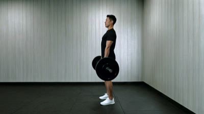Deadlift to Calf Raise (Barbell)