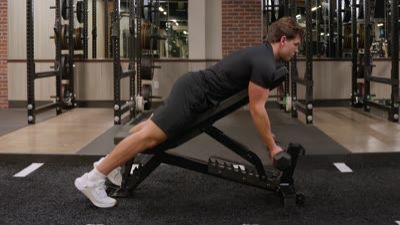 Decline Curl - Chest on Bench (Dumbbell)