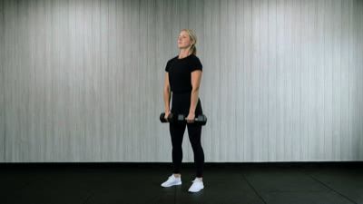 Calf Raise to High Pull (Dumbbell)