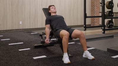 Incline Curl - Back on Bench (Dumbbell)