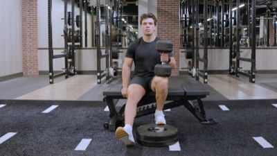 Seated One-Leg Calf Raise (Dumbbell)