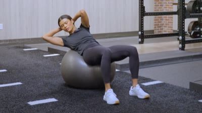 Stability Ball Oblique Crunch