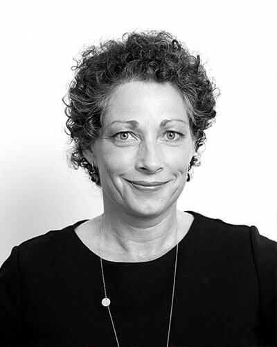 Clinical hair specialist Black and white portrait photo of woman with short hair