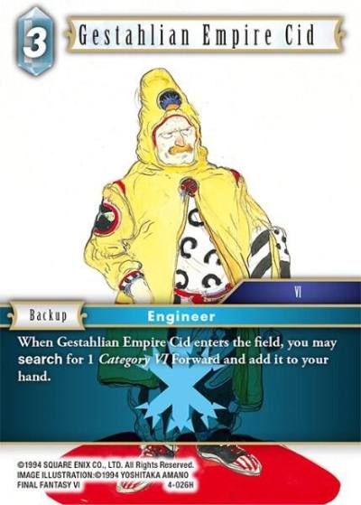 Gestahlian Empire Cid 4-026H Opus IV Final Fantasy card