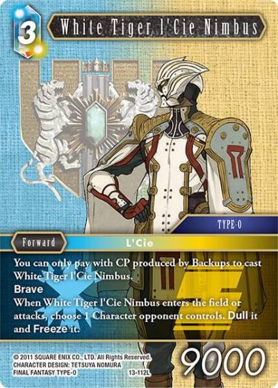 White Tiger lCie Nimbus 13-112L Opus XIII: Crystal Radiance Final Fantasy card