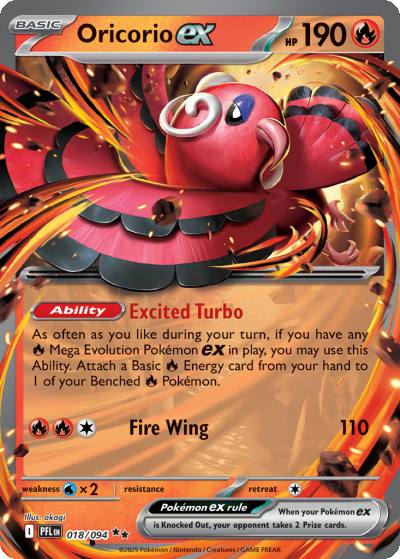 Oricorio ex 18/94 Phantasmal Flames Pokemon card