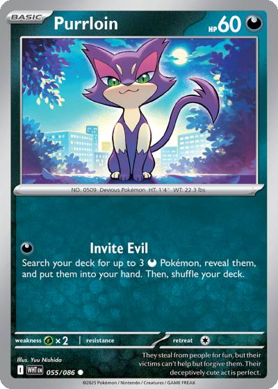 Purrloin 55/86 White Flare Pokemon card