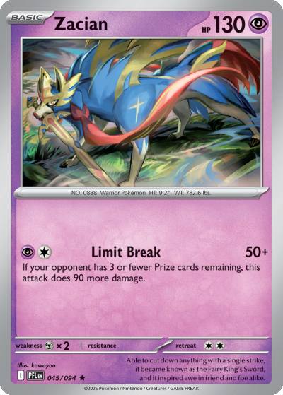 Zacian 45/94 Phantasmal Flames Pokemon card