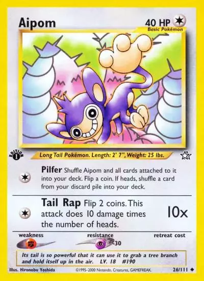 Aipom 26/111 Neo Genesis Pokemon card