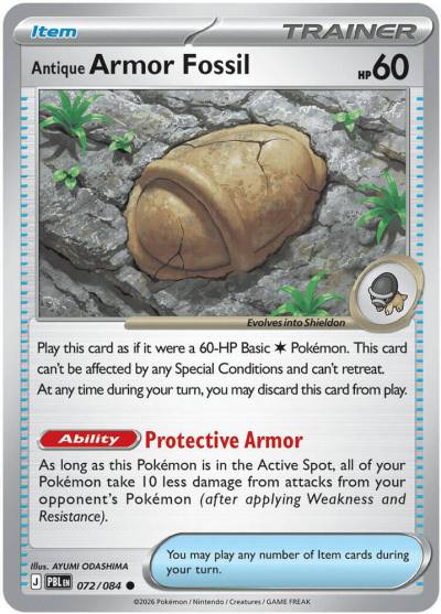 Antique Armor Fossil 72/84 Pitch Black Pokemon card