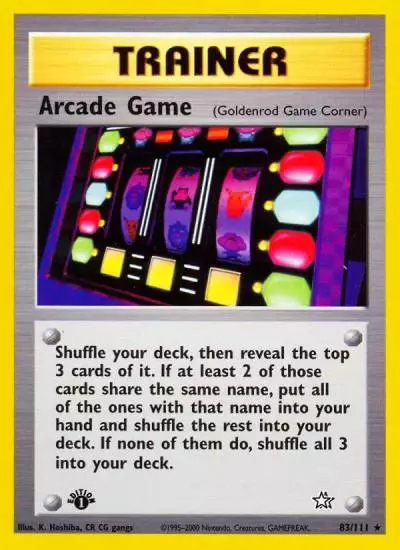 Arcade Game 83/111 Neo Genesis Pokemon card