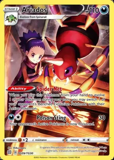 Ariados TG09/30 Brilliant Stars Trainer Gallery Pokemon card