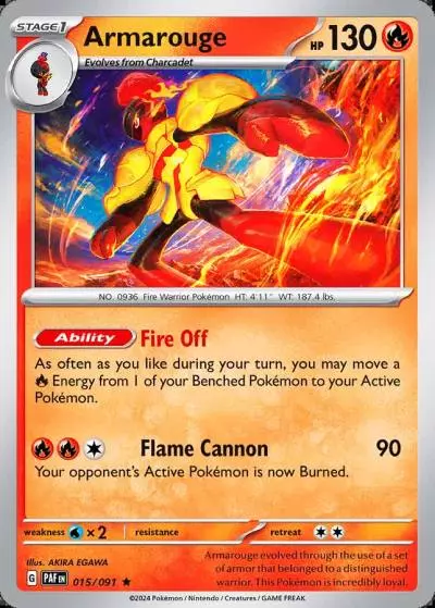 Armarouge 15/91 Paldean Fates Pokemon card