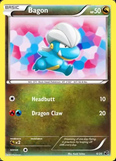 Bagon 6/20 Dragon Vault Pokemon card