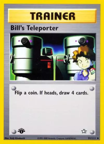 Bill's Teleporter 91/111 Neo Genesis Pokemon card