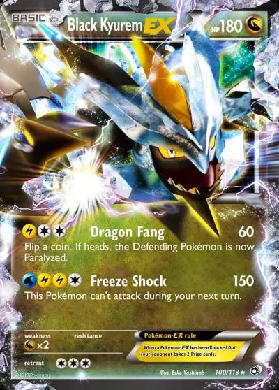 Black Kyurem-EX 100/113 Legendary Treasures Pokemon card