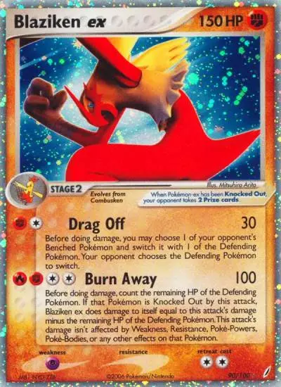 Blaziken ex 90/100 Crystal Guardians Pokemon card