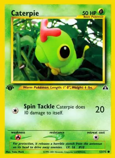 Caterpie 53/75 Neo Discovery Pokemon card