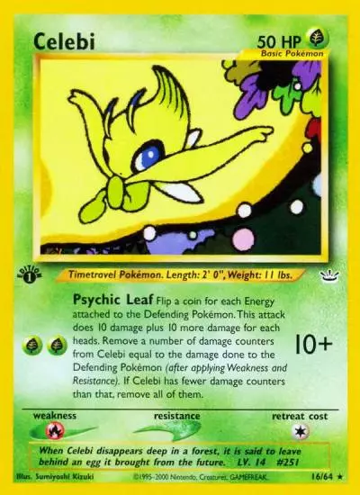 Celebi 16/64 Neo Revelation Pokemon card