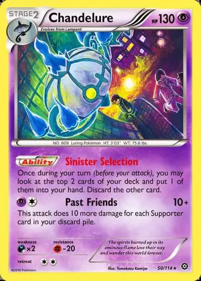 Chandelure 50/114 Steam Siege Pokemon card