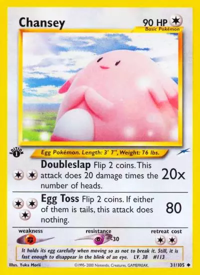Chansey 31/105 Neo Destiny Pokemon card