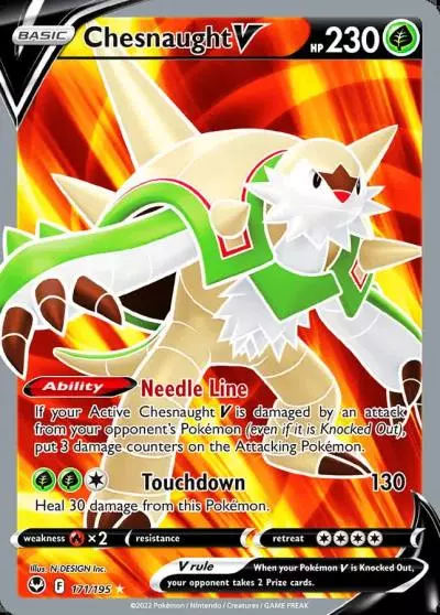 Chesnaught V 171/195 Silver Tempest Pokemon card