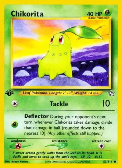 Chikorita 53/111 Neo Genesis Pokemon card