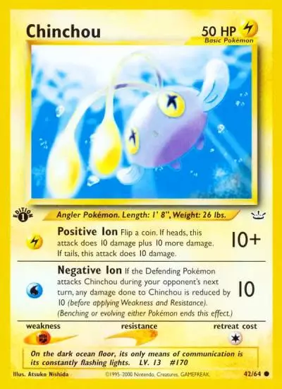 Chinchou 42/64 Neo Revelation Pokemon card