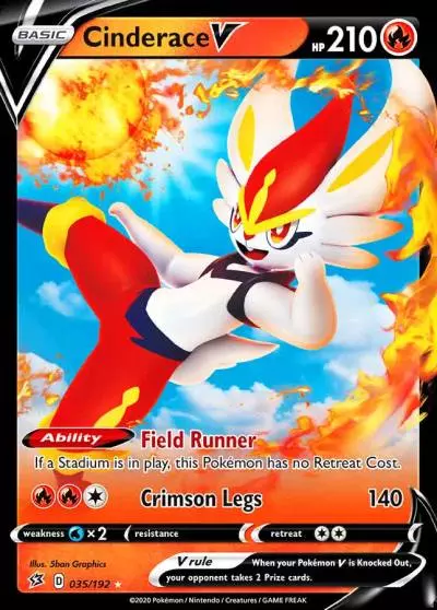 Cinderace V 35/192 Rebel Clash Pokemon card