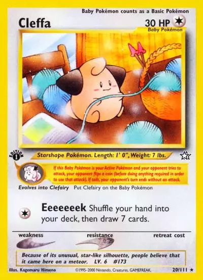Cleffa 20/111 Neo Genesis Pokemon card