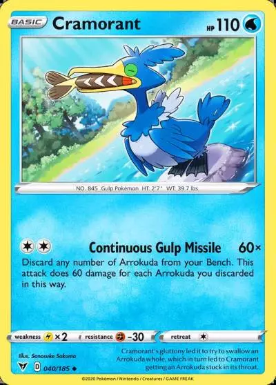 Cramorant 40/185 Vivid Voltage Pokemon card