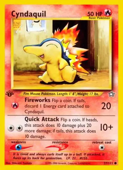 Cyndaquil 57/111 Neo Genesis Pokemon card