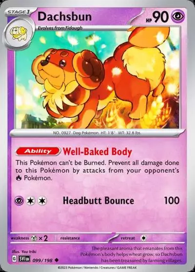 Dachsbun 99/198 Scarlet & Violet Pokemon card