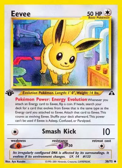 Eevee 38/75 Neo Discovery Pokemon card