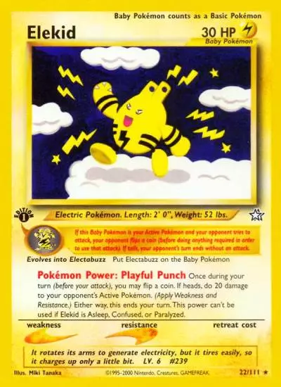 Elekid 22/111 Neo Genesis Pokemon card