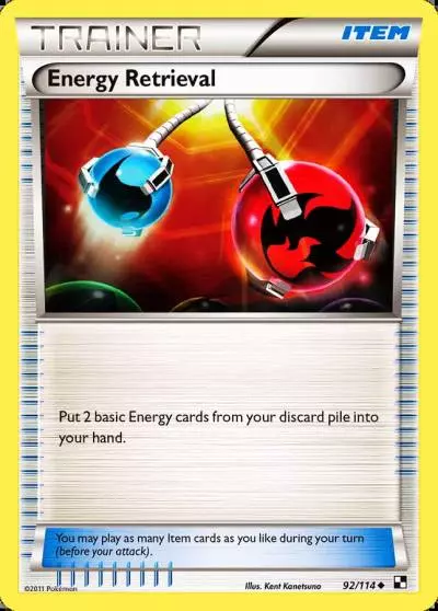 Energy Retrieval 92/114 Black & White Pokemon card