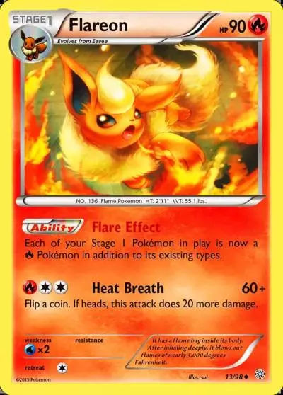 Flareon 13/98 Ancient Origins Pokemon card