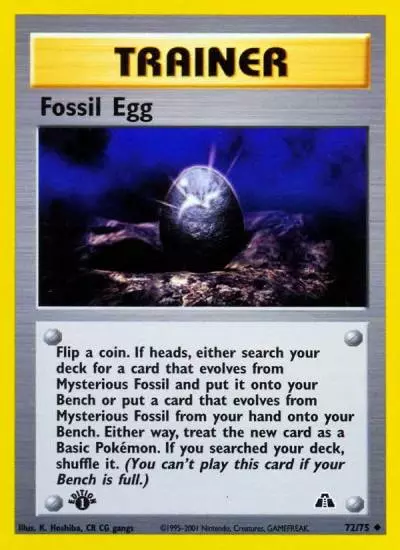 Fossil Egg 72/75 Neo Discovery Pokemon card