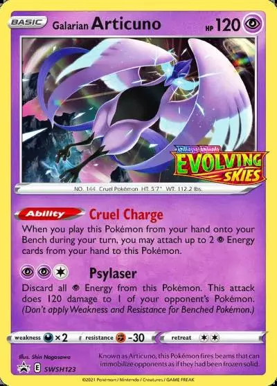 Galarian Articuno SWSH123/307 SWSH Black Star Promos Pokemon card