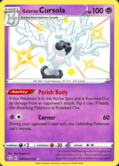 Galarian Cursola SV050/122 Shining Fates Shiny Vault Pokemon card