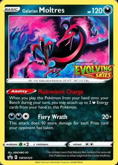 Galarian Moltres SWSH125/307 SWSH Black Star Promos Pokemon card
