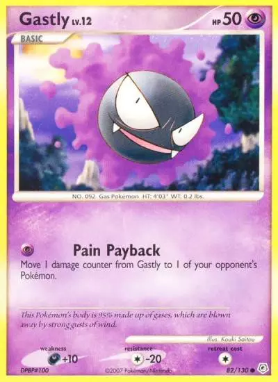 Gastly 82/130 Diamond & Pearl Pokemon card