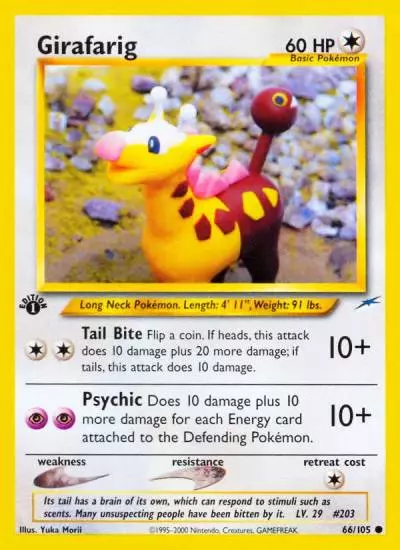 Girafarig 66/105 Neo Destiny Pokemon card