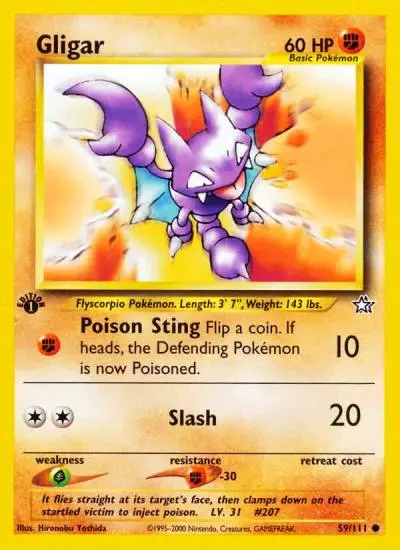 Gligar 59/111 Neo Genesis Pokemon card