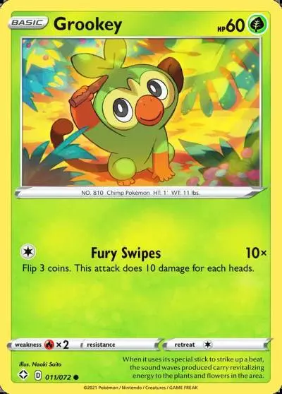 Grookey 11/72 Shining Fates Pokemon card