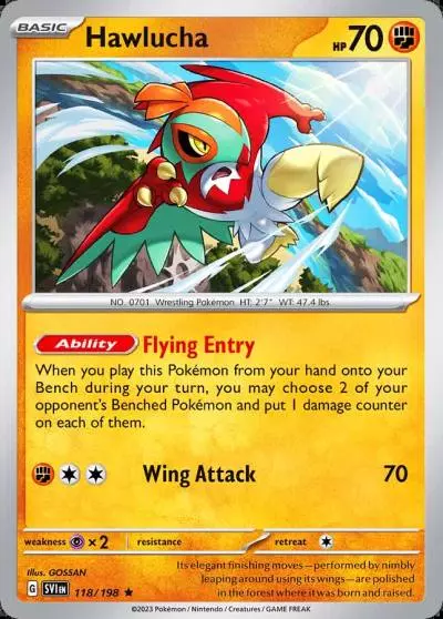 Hawlucha 118/198 Scarlet & Violet Pokemon card