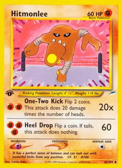 Hitmonlee 42/105 Neo Destiny Pokemon card