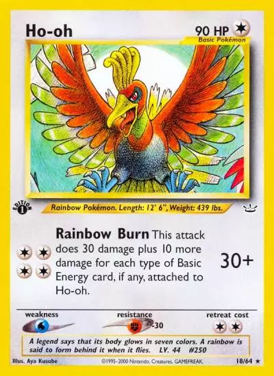Ho-oh 18/64 Neo Revelation Pokemon card