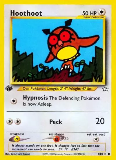 Hoothoot 60/111 Neo Genesis Pokemon card